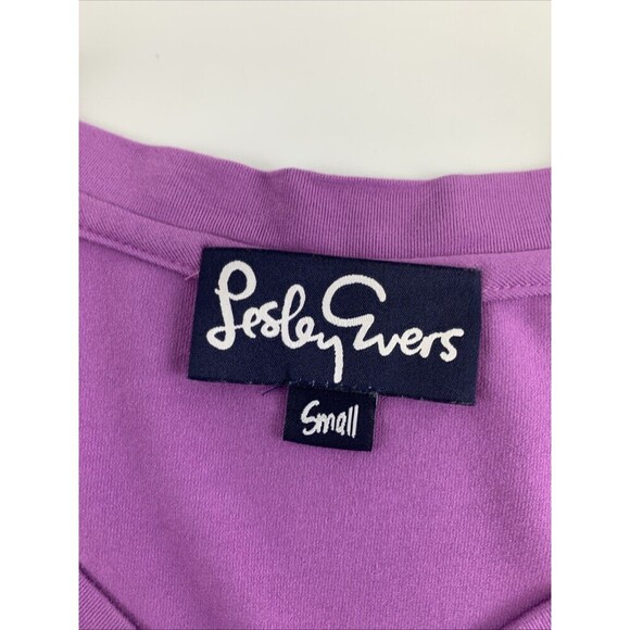 BOGO Lesley Evers Purple V-Neck Tee Short Sleeves Viscose Stretch Womens Small - Picture 5 of 10